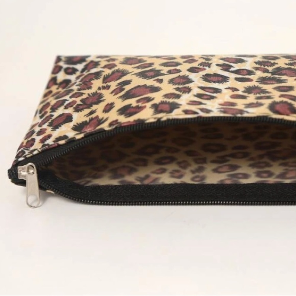 Leopard Print Small Makeup / Cosmetics Bag / Clutch, New Without Tags - Picture 3 of 8